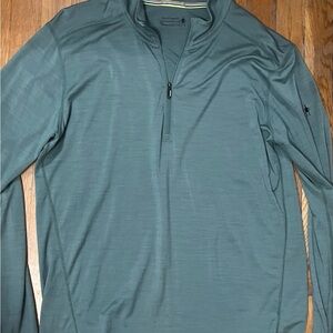 Smartwool Gray/Blue Quarter-Zip Pullover